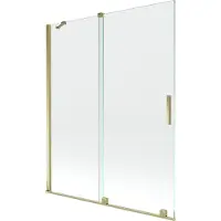 Mexen Velar badwand 2-vleugelig schuifbaar 140 x 150 , transparant, goud - 896-140-000-01-50