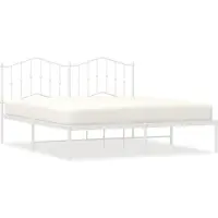 vidaXL Bedframe met hoofdbord metaal wit 180x200 cm