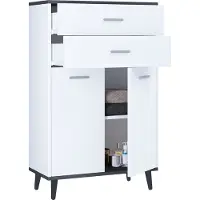 VCM Lindas kommode 2 deuren 2 laden wit, antraciet.