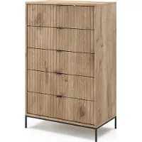 Vicco Eliza Ladekast – 76 x 120 cm met 5 laden Viking Eik