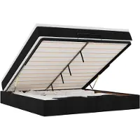 vidaXL Ottoman bed met matras 160x200cm stof zwart