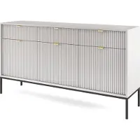 Selsey Dressoir Louis 3 deurs 3 lades | spaanplaat grijs 154x83x39 cm dressoirs | NADUVI