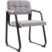 CLP Stoel met armleuningen Canada B, gestoffeerde bezoekersstoel met stofbekleding Stof/licht grijs