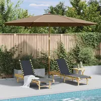 Prolenta Maison Exclusive - Parasol met houten mast, 350 cm, taupekleurig