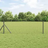 Syfax Euro-hek met grondbevestiging 10 x 0,8 m PVC-Coated Staal Grijs