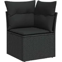 vidaXL Tuinbank Set 12 st 7-Aantal zitplaatsen Zwart Poly rattan