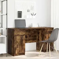 Prolenta Maison Exclusive - Eettafel met lade, gerookt eikenhout, 140 x 49 x 76 cm, composiethout