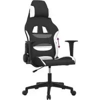 Syfax Gamestoel stof zwart en wit