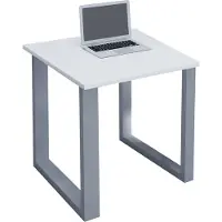 VCM Houten bureau | H. 76 x B. 80 x T. 80 cm | Computertafel eenvoudig | voeten gemaakt van hoogwaardig metaal | Werktafel | Kantoormeubilair - Lona U