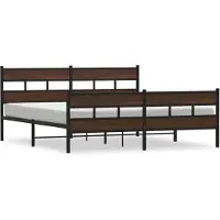vidaXL Bedframe zonder matras metaal bruin eikenkleur 180x200 cm