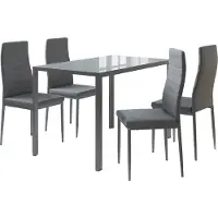 Vicco Grand Eettafel set – 120 x 75 cm Set van 4 Grijs