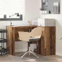 Prolenta Maison Exclusive - Hoekbureau met lade, gerecycled hout, 102 x 88 x 75 cm