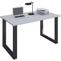 VCM Houten bureau | H. 76 x B. 140 x T. 80 cm | Computertafel eenvoudig | voeten gemaakt van hoogwaardig metaal | Werktafel | Kantoormeubilair - Lona U