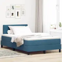 Prolenta Maison Exclusive - LED boxspringbed met hoofdeinde, donkerblauw, 120 x 190 cm, fluweel