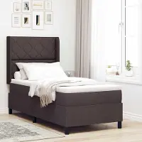 Prolenta Maison Exclusive - LED boxspringbed met hoofdeinde, donkerbruin, 100 x 200 cm, gestoffeerd