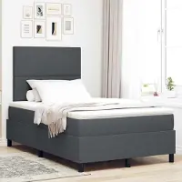 Prolenta Maison Exclusive - LED boxspringbed met hoofdeinde, donkergrijs en wit, 120 x 190 cm