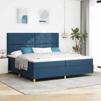 Prolenta Maison Exclusive - LED boxspringbed met hoofdeinde, blauw, 200 x 200 cm, gestoffeerd
