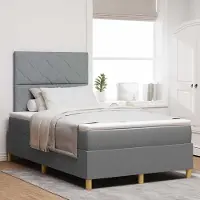 Prolenta Maison Exclusive - LED boxspringbed met hoofdeinde, lichtgrijs, 120 x 190 cm, gestoffeerd