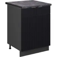 Vicco Fame-Line Keukenonderkast – 60 cm, WB Antraciet Zwart gestreept