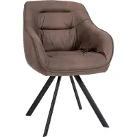 CLP Eetkamerstoel, draaibaar met armleuningen, model Russel. Keukenstoel, verkrijgbaar in velours of stof, kleur crème. Materiaal: velours