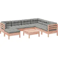 vidaXL 8-delige Loungeset met kussens massief douglas vurenhout