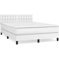 Syfax Boxspring met matras kunstleer wit 140x200 cm