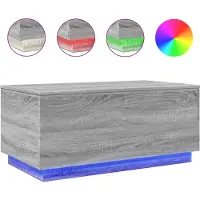 vidaXL Salontafel met LED-verlichting 90x50x40 cm grijs sonoma eiken