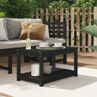 Prolenta Maison Exclusive - Tuintafel, zwart, 82,5 x 50,5 x 45 cm, massief grenenhout