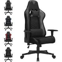 Sense7 Spellcaster - Gamestoel Eco-Leer - Ergonomische Bureaustoel - Belastbaar tot 150kg - 2D Armsteunen - Zwart/Grijs