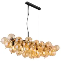 Globo Lighting Unieke hanglamp Udo amber glas 100cm