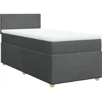 vidaXL Boxspring met matras stof donkergrijs 90x200 cm