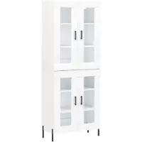 Syfax Hoge kast 69,5x34x180 cm bewerkt hout wit