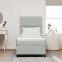 Prolenta Maison Exclusive - LED boxspringbed met hoofdeinde, lichtgrijs, 100 x 200 cm, fluweel