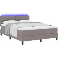 Syfax Boxspring bed met kussen met hoofdeinde Taupe 140 x 200 cm Stof