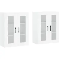 Syfax Hangkasten 2 st bewerkt hout wit