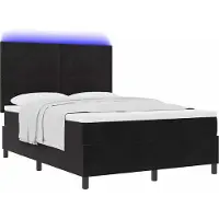 Syfax LED Box Spring Bed met hoofdeinde Zwart 140 x 200 cm Fluweel