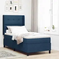 Prolenta Maison Exclusive - LED boxspringbed met hoofdeinde, blauw, 80 x 200 cm, gestoffeerd