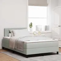 Prolenta Maison Exclusive - LED boxspringbed met hoofdeinde, lichtgrijs, 120 x 190 cm, fluweel