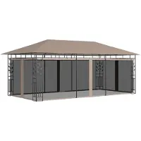 Syfax Prieel met klamboe 180 g/m² 6x3x2,73 m taupe