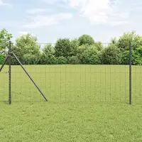 Syfax Euro-hek met grondbevestiging 10 x 1 m PVC-Coated Staal Grijs