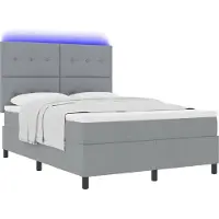 Syfax Boxspring bed met hoofdeinde Lichtgrijs 140 x 190 cm Stof