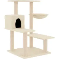 Syfax Kattenmeubel met sisal krabpalen 82,5 cm crèmekleurig