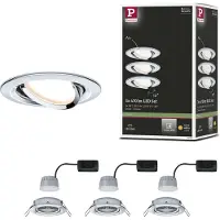 Paulmann Inbouwspot Led Nova Coin 3-stapdim Rond Kantelbaar Chroom 3x6,5w