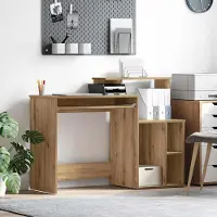 Prolenta Maison Exclusive - Bureau, ambachtelijk eikenhout, 120,5 x 44 x 88,5 cm, houtvezel