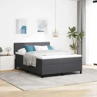 Prolenta Maison Exclusive - LED boxspringbed met hoofdeinde, donkergrijs en wit, 140 x 200 cm