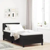Prolenta Maison Exclusive - LED boxspringbed met matras, zwart, 90 x 190 cm, fluweel
