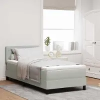 Prolenta Maison Exclusive - Boxspringbed met LED-verlichting, lichtgrijs, 90 x 200 cm, fluweel