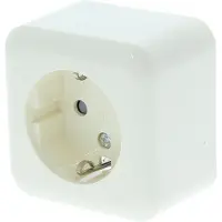 Q-Link Contactdoos Opbouw 1Voudig Kindbev Randaarde - Creme