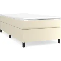 vidaXL Boxspring bed kunstleer crèmekleurig 90x200 cm