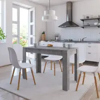 Prolenta Maison Exclusive - Eettafel in betonlook, grijs, 120x60x76 cm, gemaakt van houtvezel